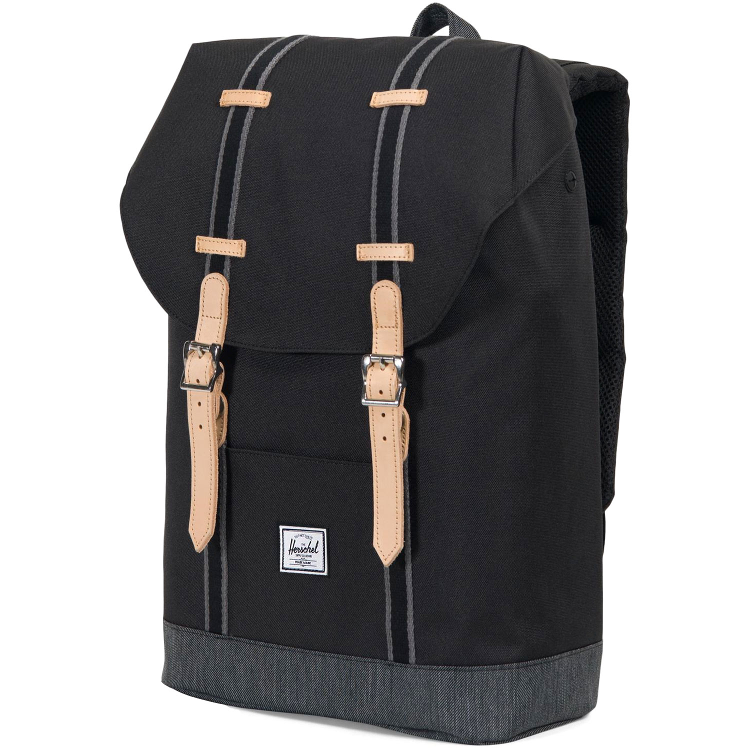 Herschel - Retreat Mid-Volume Offset Collection - Unisex Rucksack - black/black denim – Bild 2