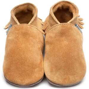 Inch Blue - Moccasin Suede - Kleinkinder Krabbelschuhe - Hellbraun (Tan)