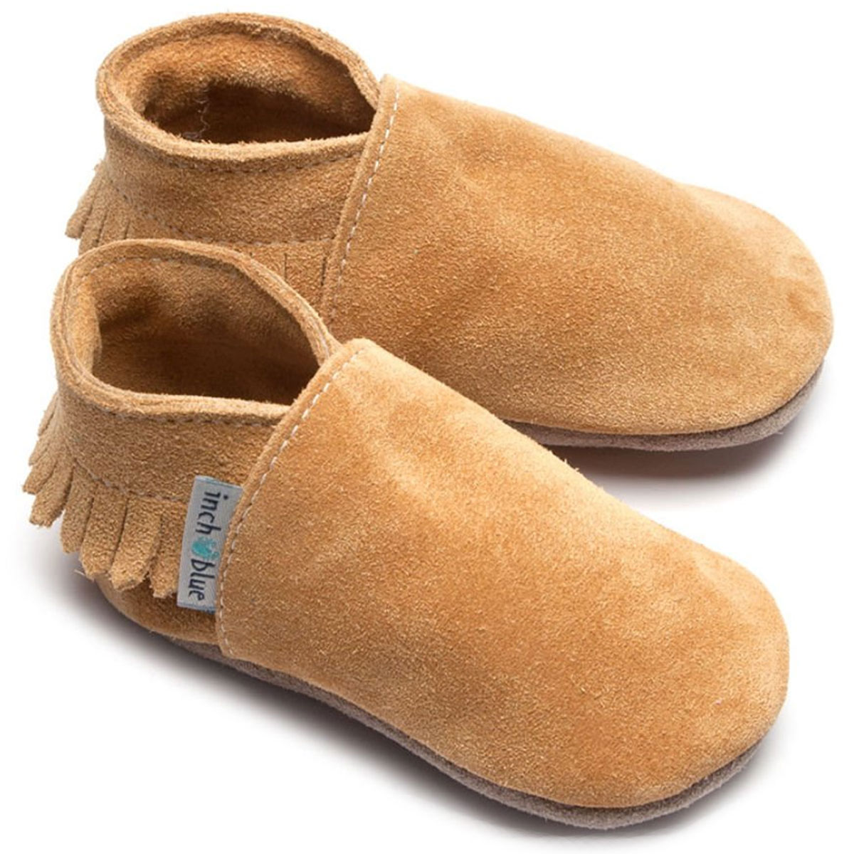 Inch Blue - Moccasin Suede - Kleinkinder Krabbelschuhe - Hellbraun (Tan) – Bild 2