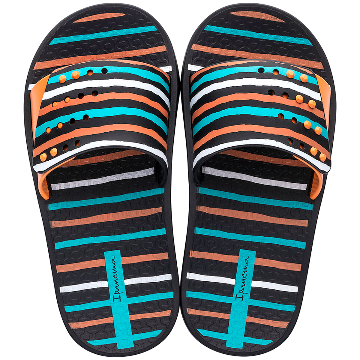 Ipanema - Slide Kids - Kinder Pool-Sandale - Black/Orange/Blue