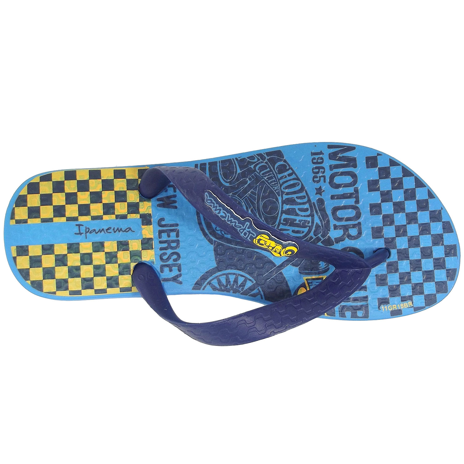 Ipanema - Temas XII Kids - Jungen Zehenstegsandale - blau/gelb (blue/yellow) – Bild 2