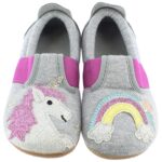 Living Kitzbühel - T-Modell Einhorn & Regenbogen - Mädchen Hausschuhe - Hellgrau