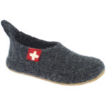 Living Kitzbühel - Slipper Schweizer Kreuz - Unisex Hausschuhe - Anthrazit (Anthra)