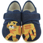 Living Kitzbühel - Klett-Slipper Tiger - Kinder Hausschuhe - Nachtblau