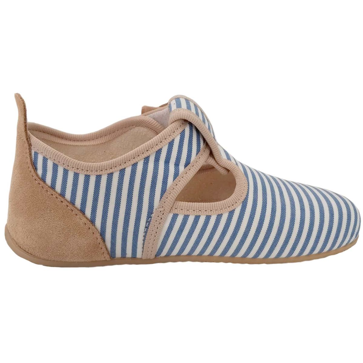Living Kitzbühel - Susi Streifchen - Mädchen Hausschuhe mit T-Spange - Blau/Weiß/Beige (Sky Blue) – Bild 2