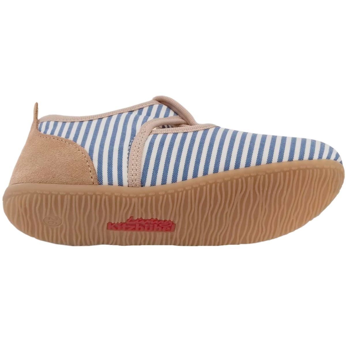 Living Kitzbühel - Susi Streifchen - Mädchen Hausschuhe mit T-Spange - Blau/Weiß/Beige (Sky Blue) – Bild 4