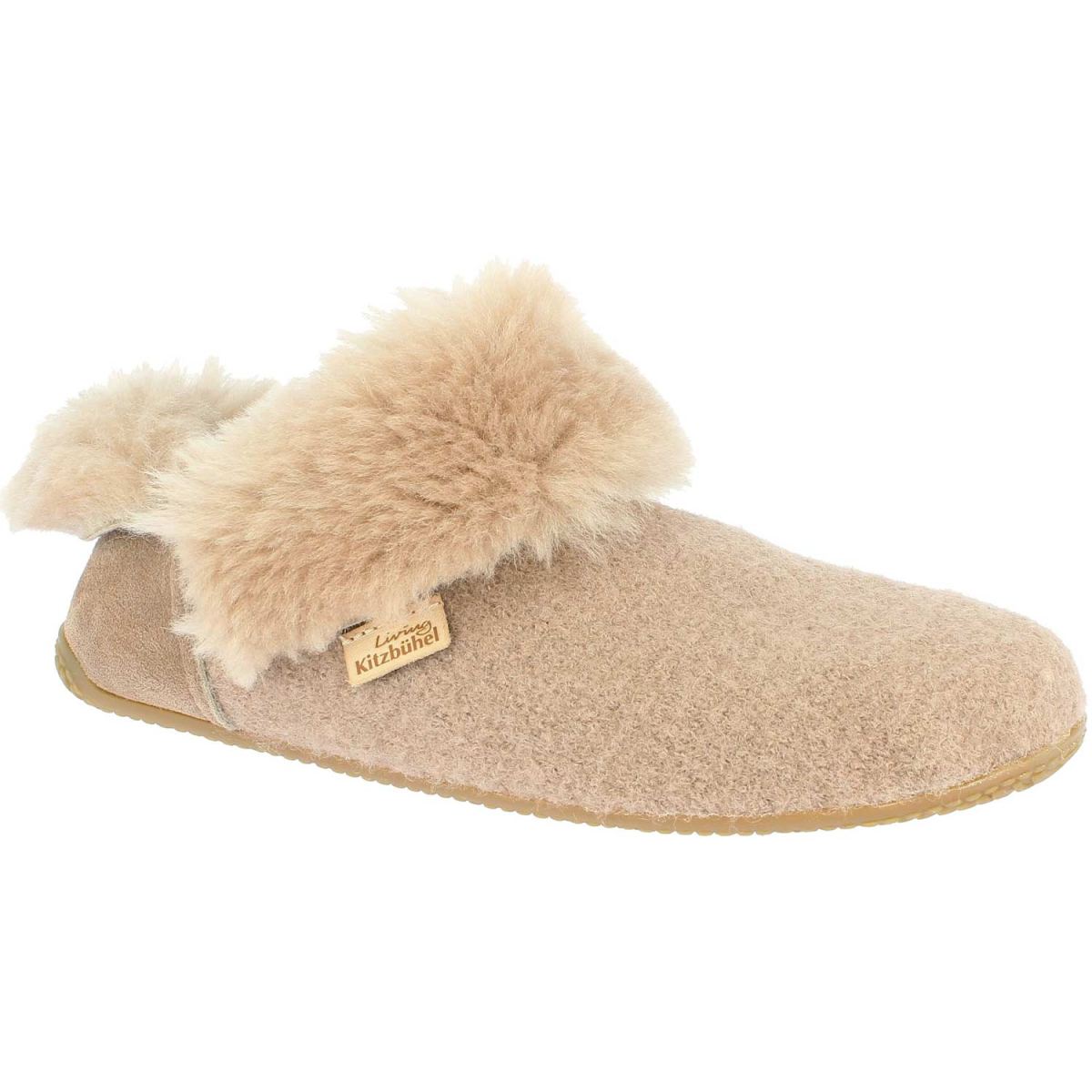 Living Kitzbühel - Slip-On Walk Premium - Damen Hausschuhe aus Schurwolle - Timeless Taupe