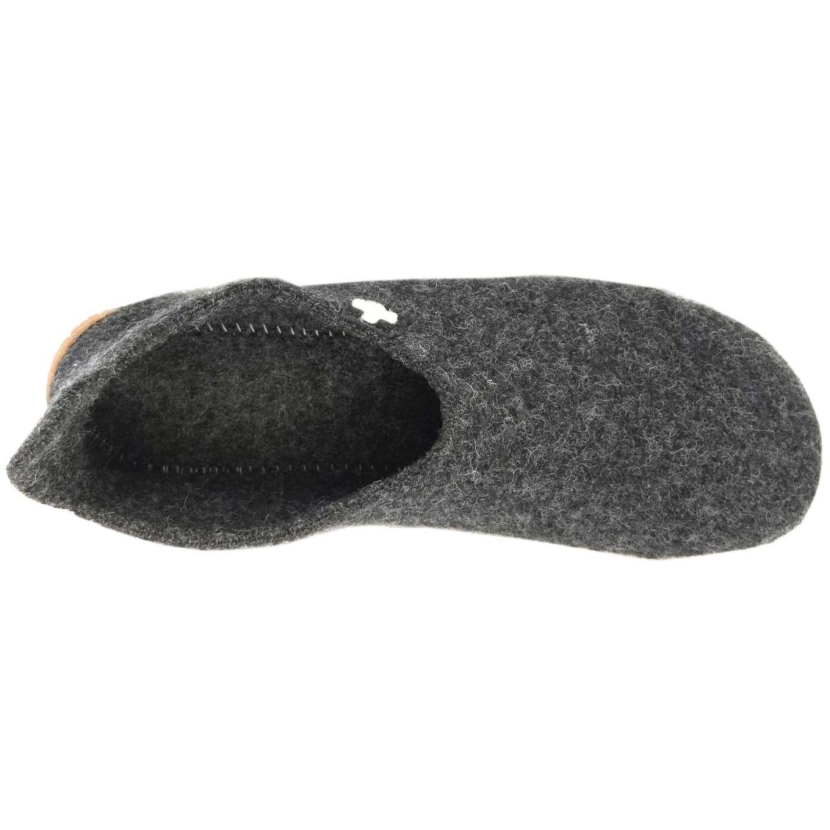 Living Kitzbühel - Hahnenkamm Slipper Kreuz - Unisex Hausschuhe aus Schurwolle - Anthrazit – Bild 3