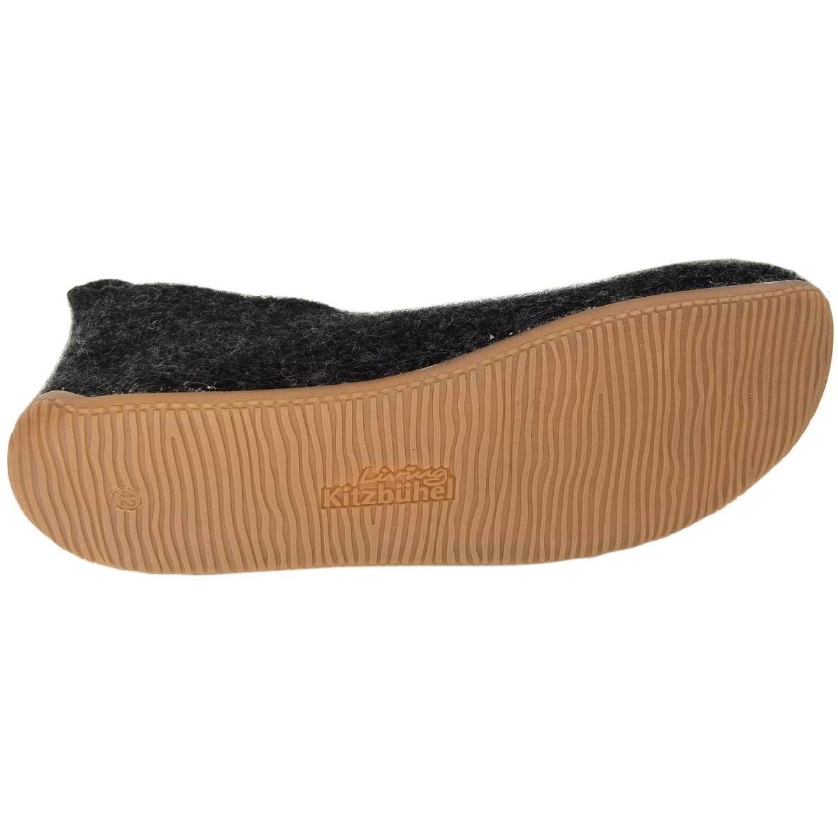 Living Kitzbühel - Hahnenkamm Slipper Kreuz - Unisex Hausschuhe aus Schurwolle - Anthrazit – Bild 4
