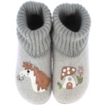 Living Kitzbühel - Hüttenschuh Pony - Mädchen Hohe Hausschuhe - Grau (Pumice)