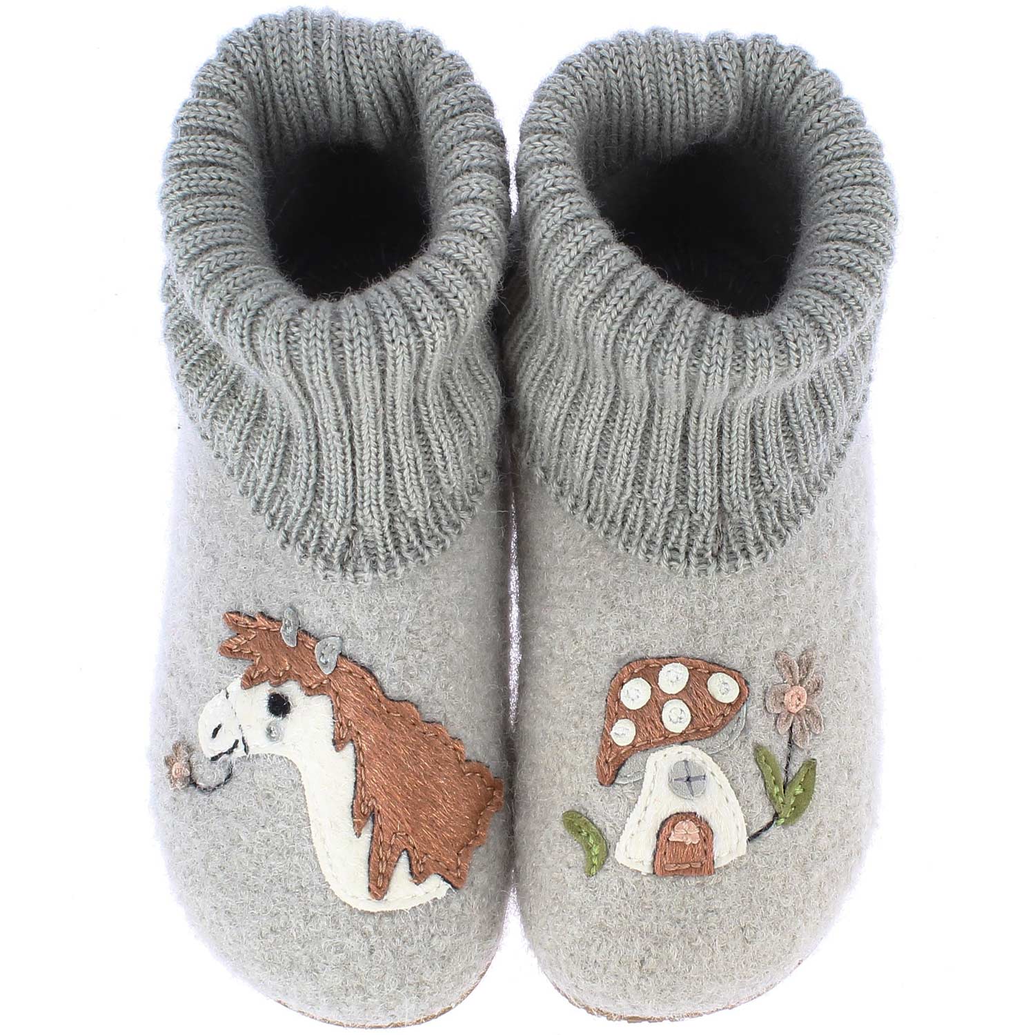 Living Kitzbühel - Hüttenschuh Pony - Mädchen Hohe Hausschuhe - Grau (Pumice)
