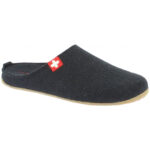 Living Kitzbühel - Filz Schweizer Kreuz - Unisex Hauspantoffeln - Schwarz