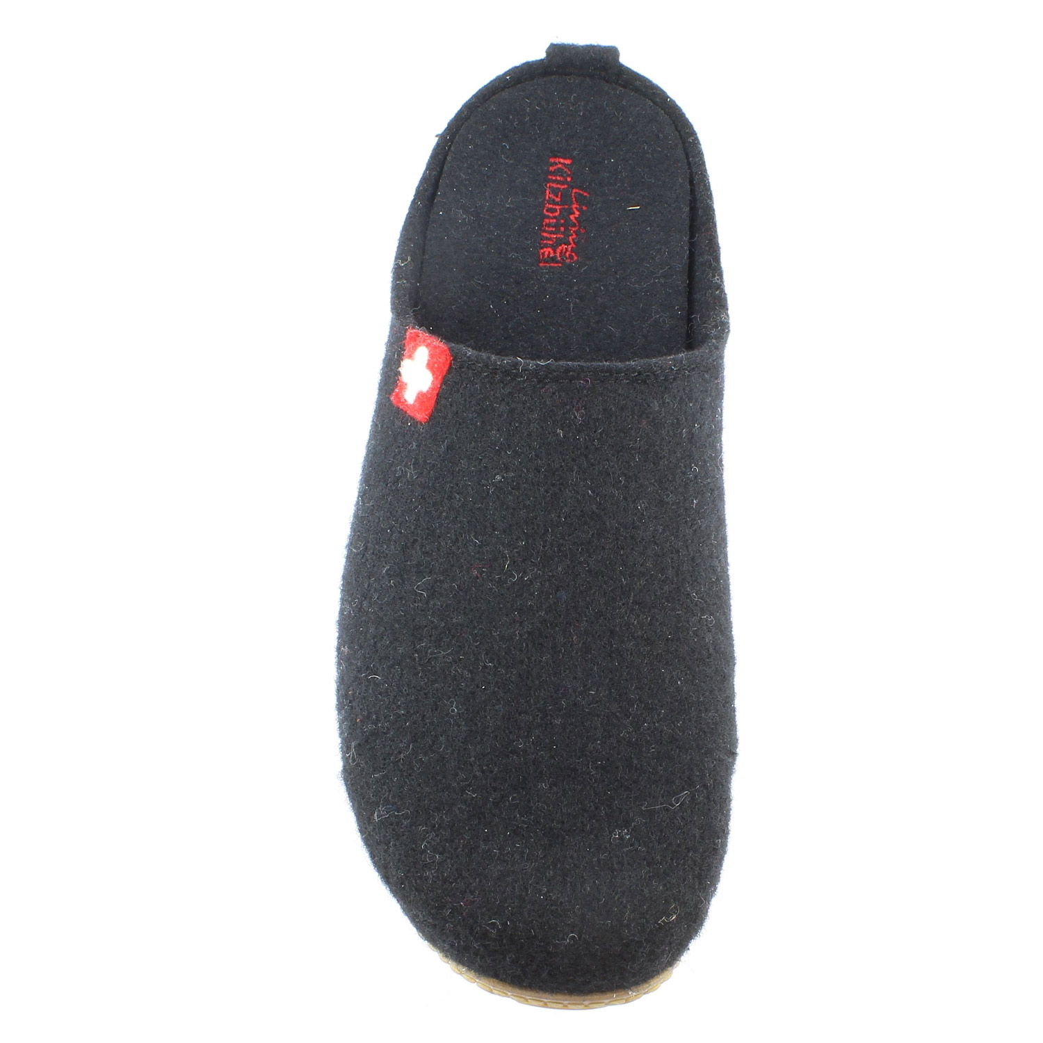 Living Kitzbühel - Filz Schweizer Kreuz - Unisex Hauspantoffeln - Schwarz – Bild 3