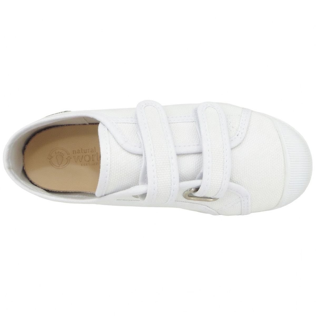 Natural World - Basquet Klett Paris - Kinder Bio-Sneaker aus Baumwolle - Weiß (Blanco) – Bild 3