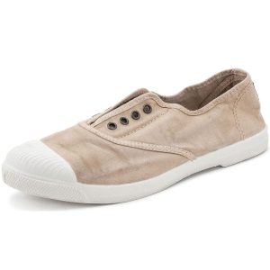 Natural World - Old Lavanda - Damen Used-Look Baumwollschuhe - Beige