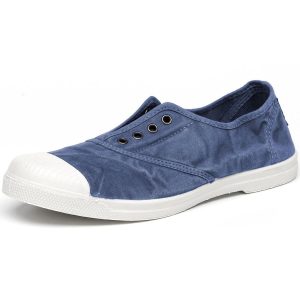Natural World - Old Lavanda - Damen Used-Look Baumwollschuhe - Dunkelblau (Marino)
