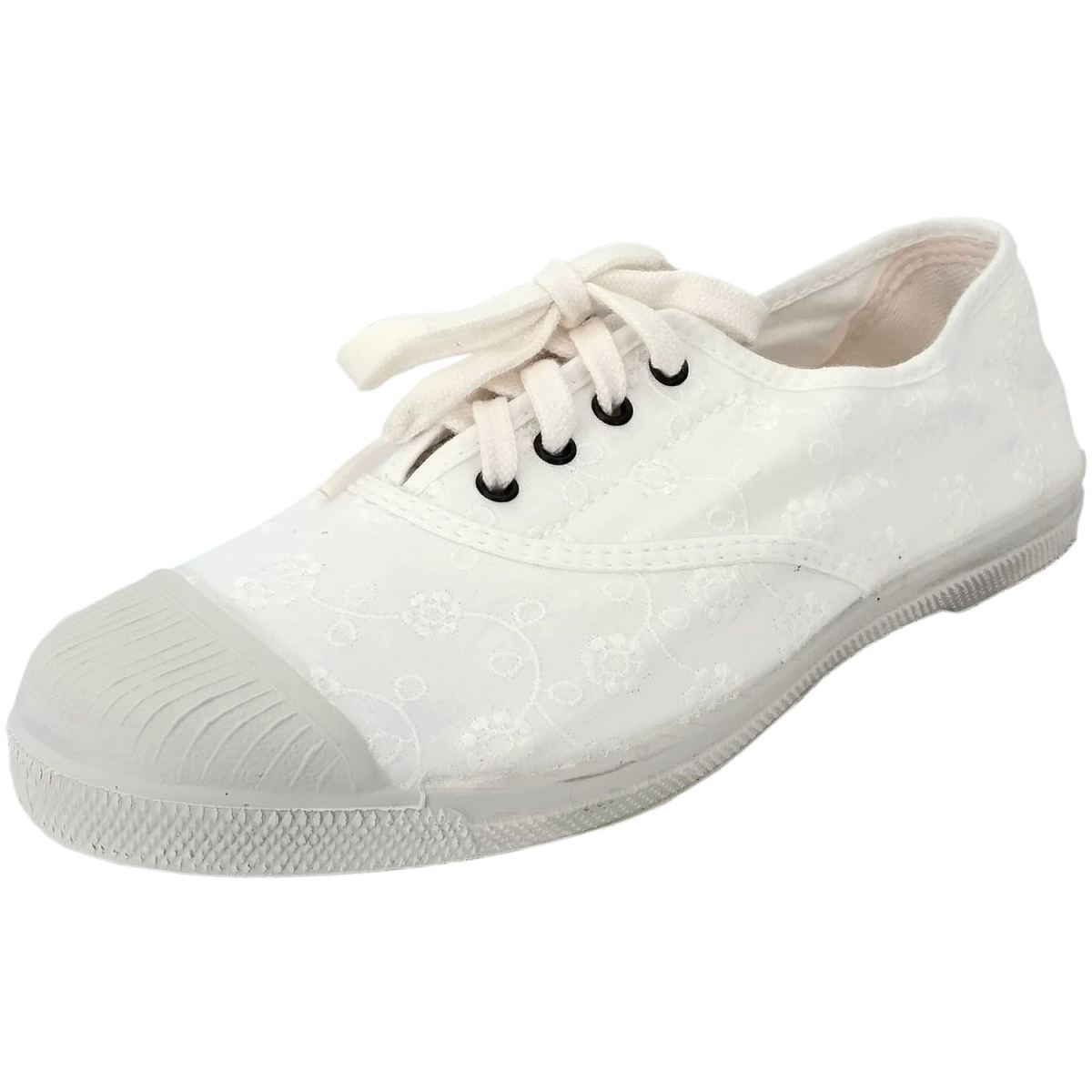 Natural World - Gamo - Damen Baumwollschuhe mit Häkelspitze - Weiß (Blanco)