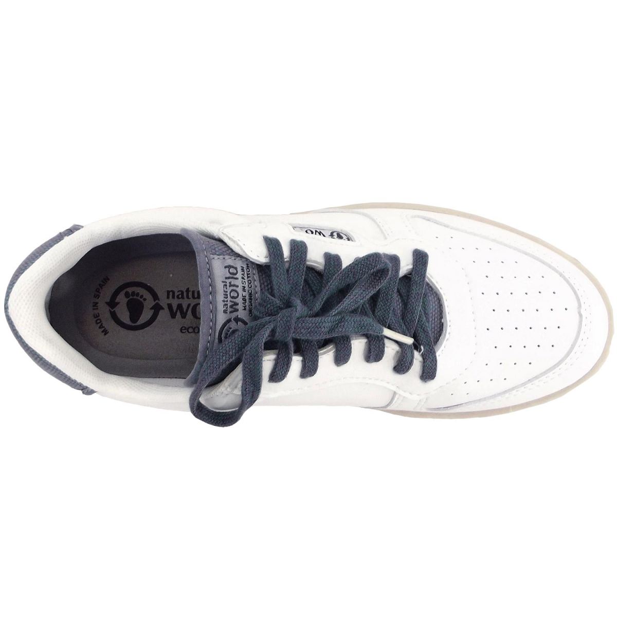 Natural World - Hiba - Unisex Vegane Sneaker - Weiß/Blau (Marino Enz) – Bild 3
