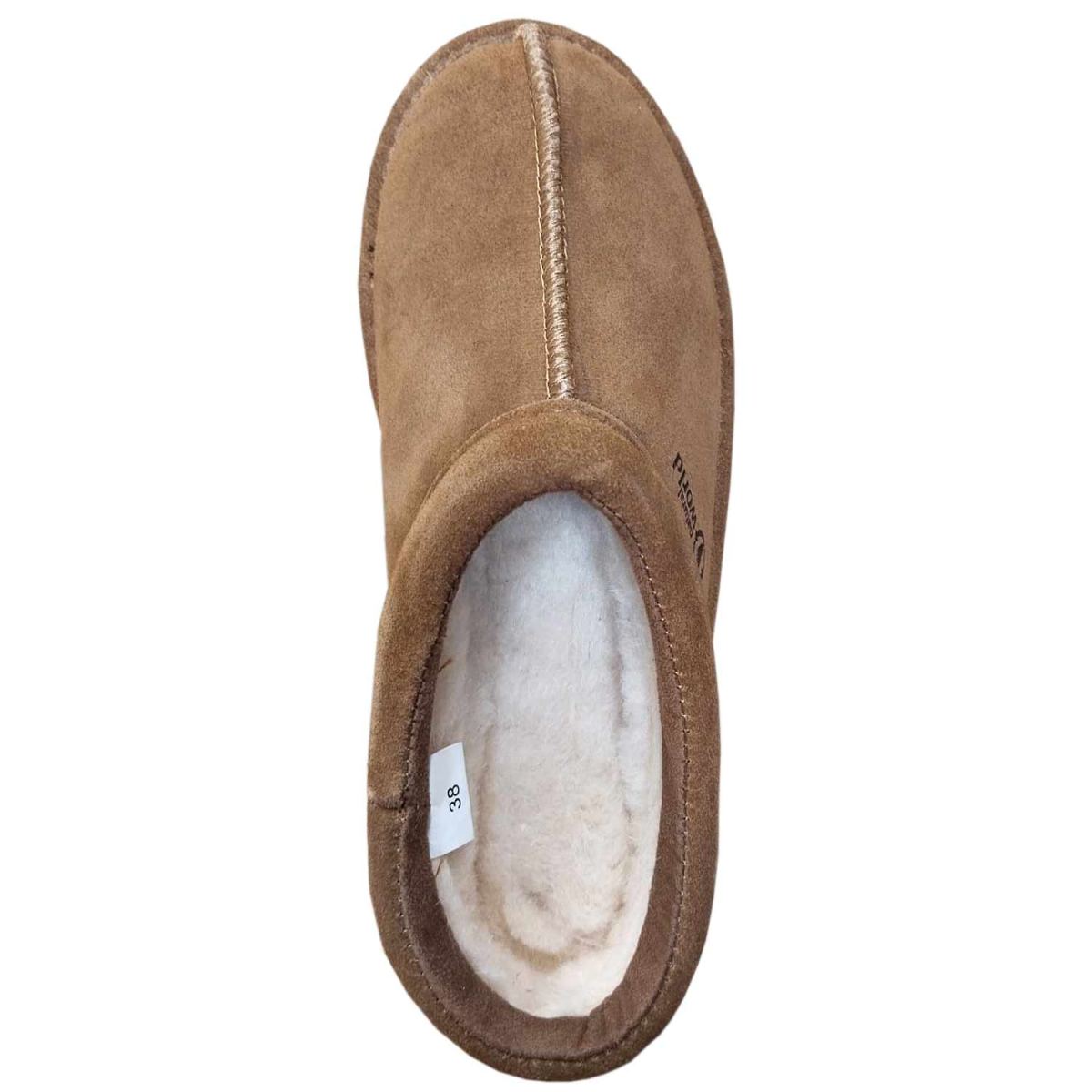 Natural World - Ker - Damen Platform-Pantoffel mit Futter aus Schurwolle - Cognac (Cuero) – Bild 2