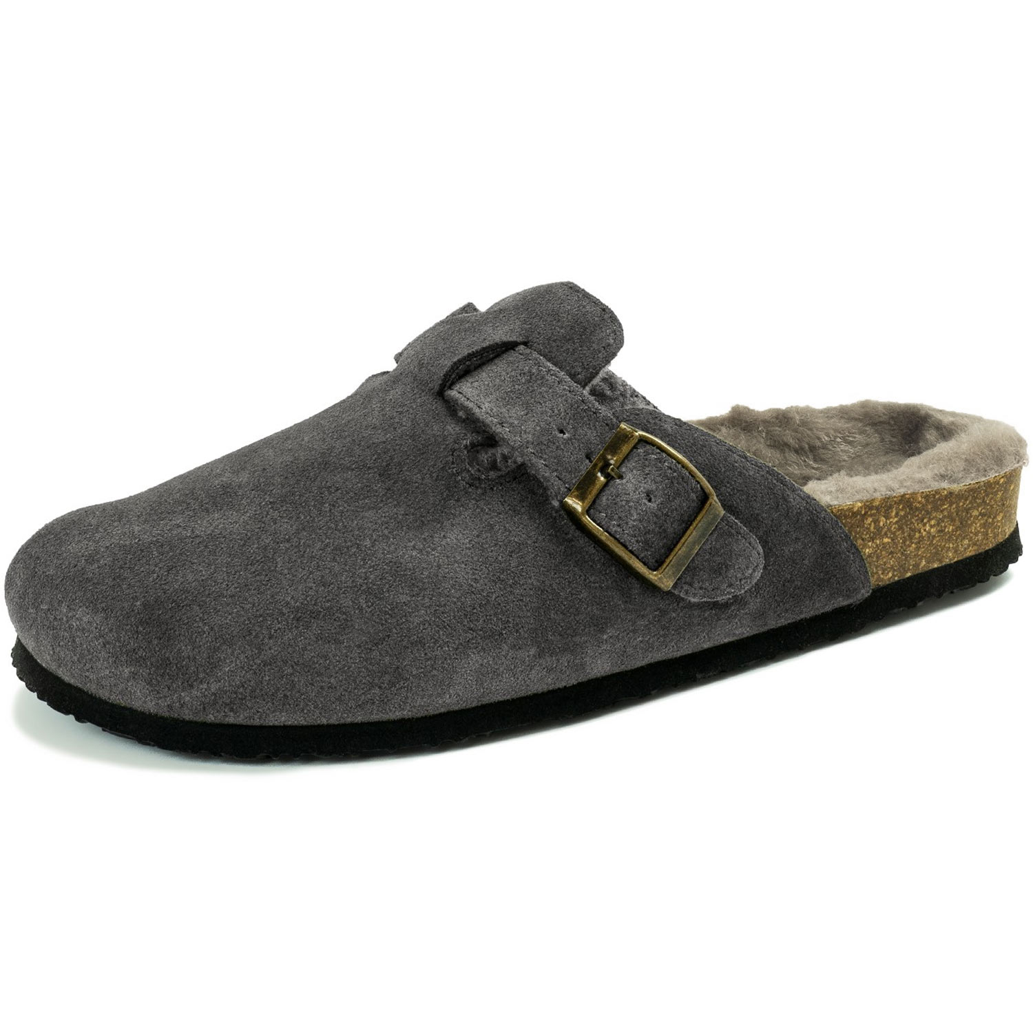 Natural World - Chiara - Unisex Winter-Pantoffel mit Futter - Anthrazit (Antracita)
