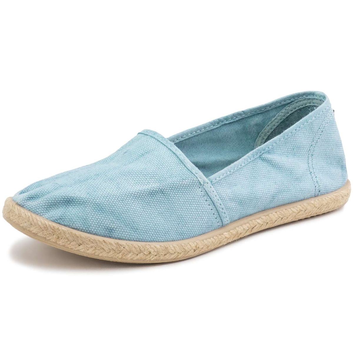 Natural World - Old Braid - Damen Baumwollschuhe mit Bast - Blau (Air Blue)