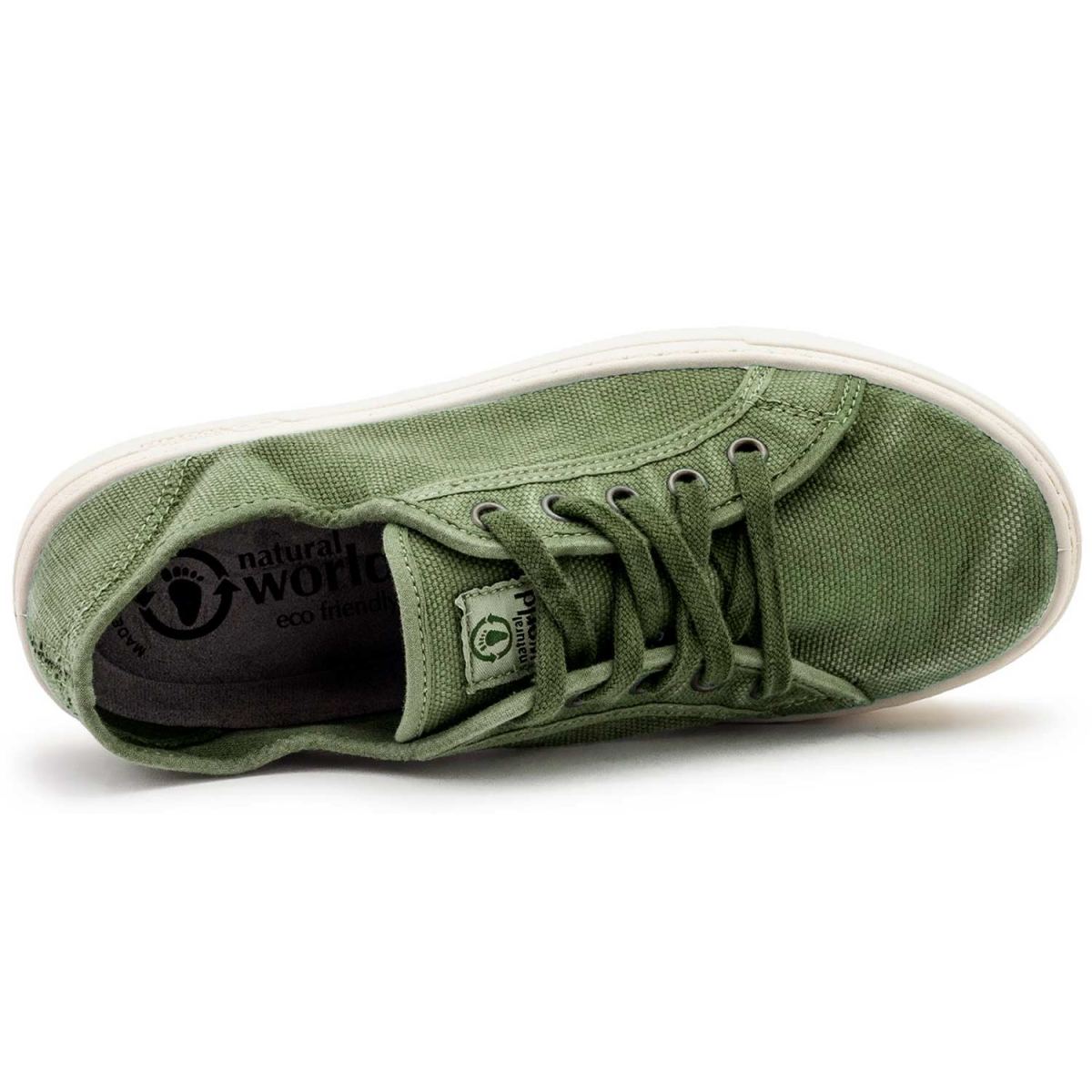 Natural World - Old Gavi - Damen Bio-Baumwolle Plaform-Sneaker - Khakigrün (Kaki Enz) – Bild 4