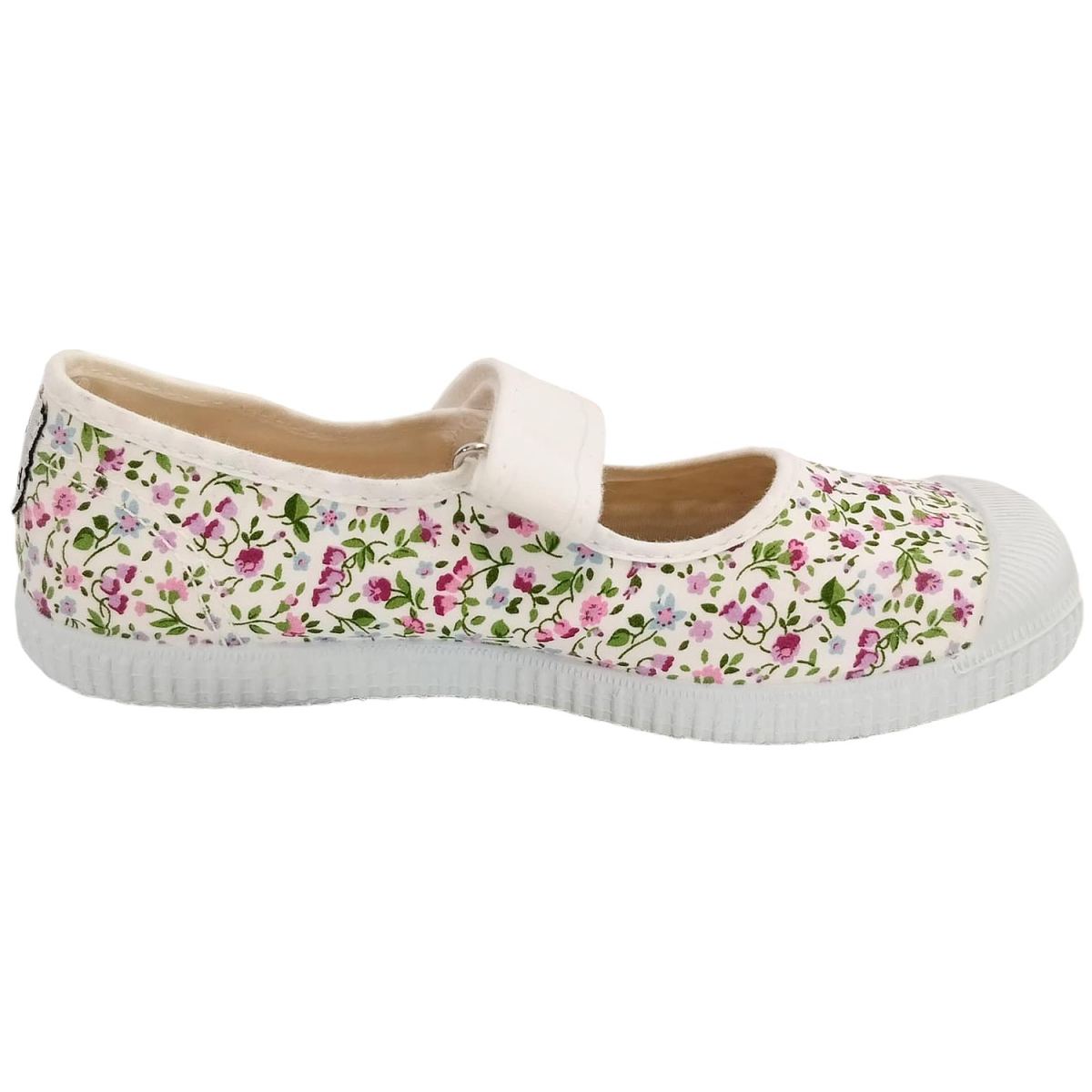 Natural World - Mary Jane - Mädchen Ballerina mit Blumenmotiv - Weiß (Blanco) – Bild 2