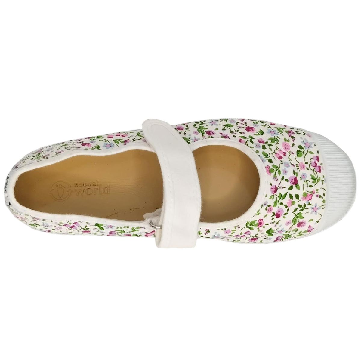 Natural World - Mary Jane - Mädchen Ballerina mit Blumenmotiv - Weiß (Blanco) – Bild 3
