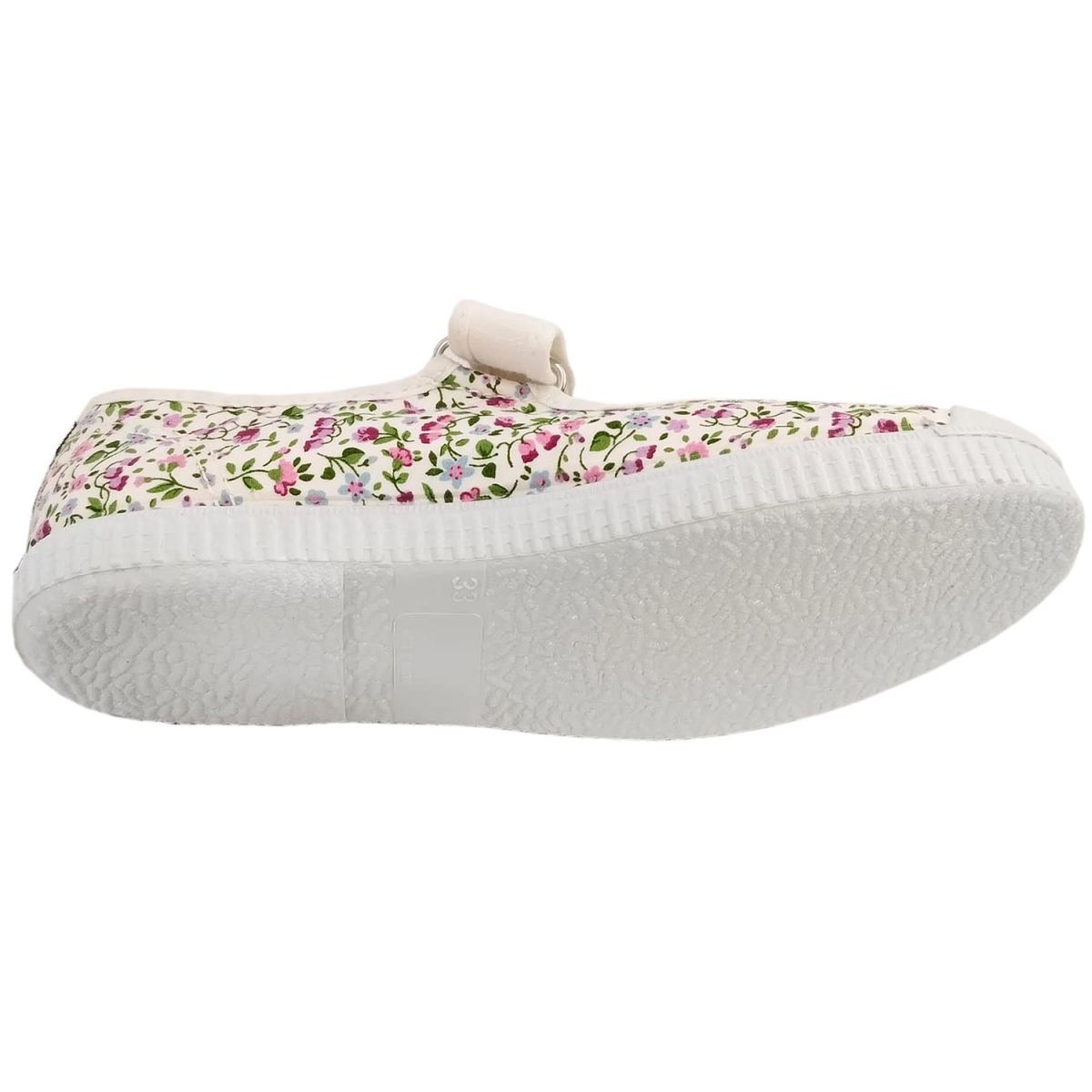 Natural World - Mary Jane - Mädchen Ballerina mit Blumenmotiv - Weiß (Blanco) – Bild 4
