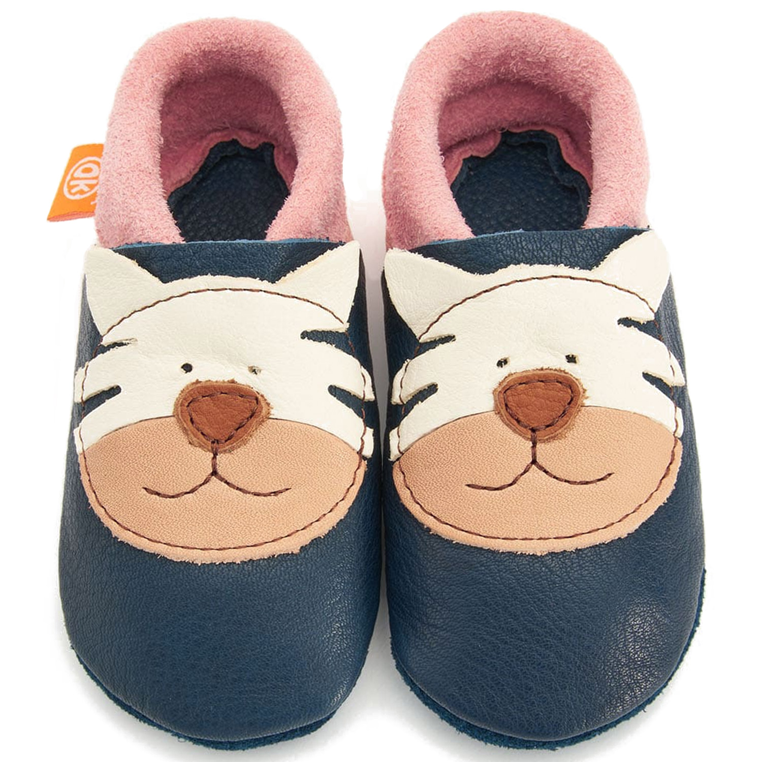 Orangenkinder - Tiger Lilly - Kleinkinder Krabbelschuhe - Blau/Rosa – Bild 3