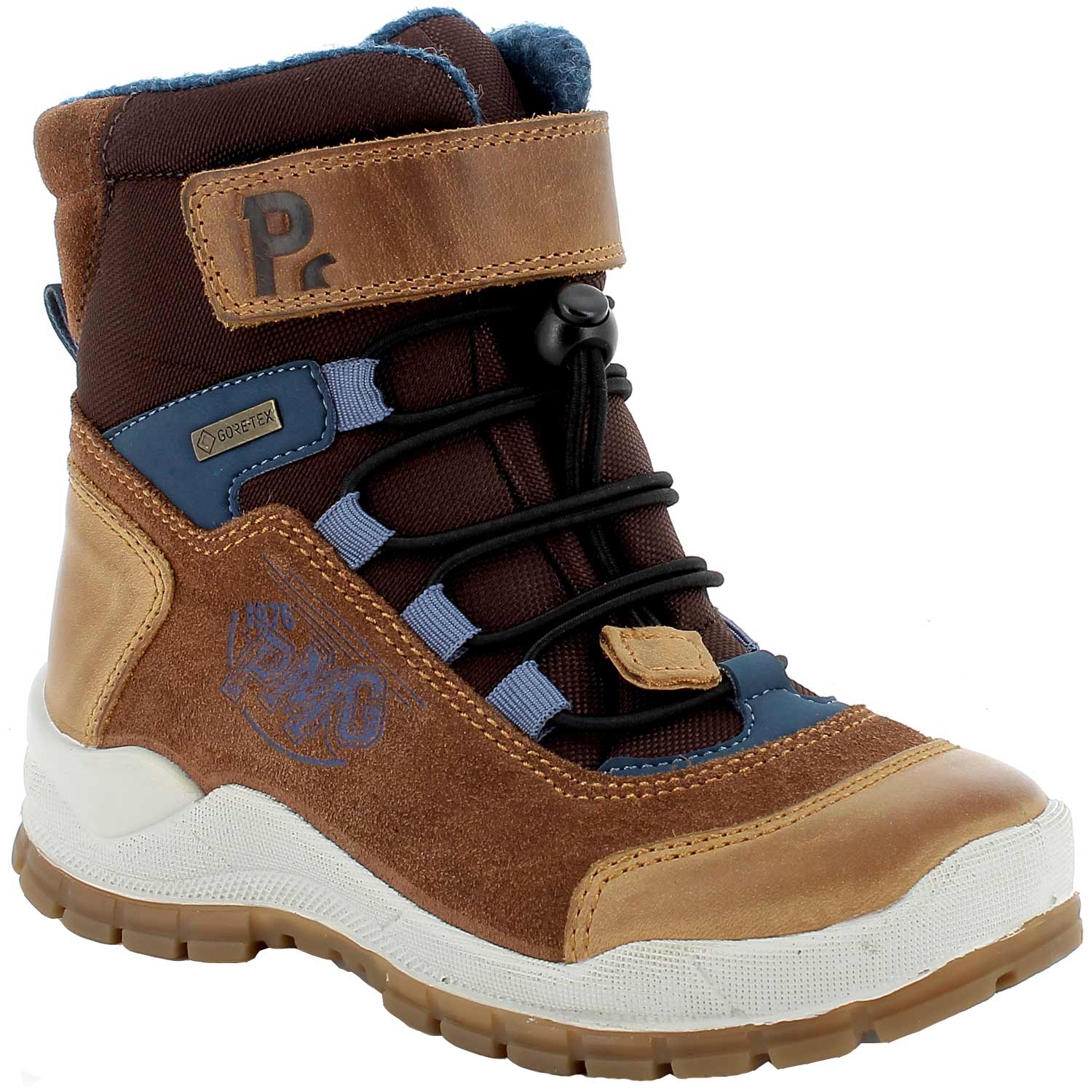 Primigi - Gore-Tex Hans GTX - Jungen Wasserdichter Winterstiefel - Braun/Blau (Moro)