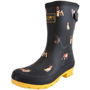 Rajn - Dogs Mid - Damen Gummistiefel mit Hundemotiv - Schwarz (Black)
