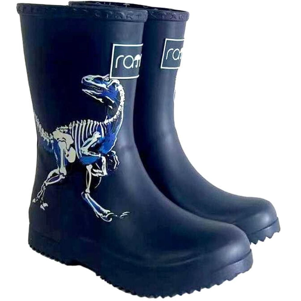 Rajn - Dinos Glow In Dark - Jungen Gummistiefel mit Dinomotiv - Dunkelblau (Navy) – Bild 3