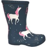 Rajn - Unicorn - Mädchen Gummistiefel mit Einhornmotiv - Dunkelblau (Navy)