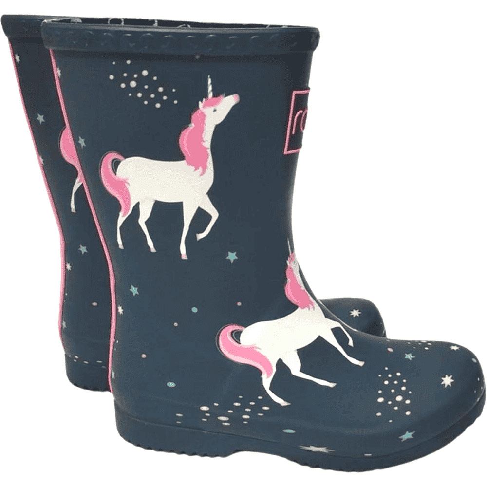 Rajn - Unicorn - Mädchen Gummistiefel mit Einhornmotiv - Dunkelblau (Navy) – Bild 3