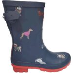 Rajn - Dog Mid - Damen Gummistiefel mit Hundemotiv - Dunkelblau/Rot (Navy)