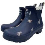 Rajn - Dog Low - Damen Gummistiefelette mit Hundemotiv - Dunkelblau (Blue)