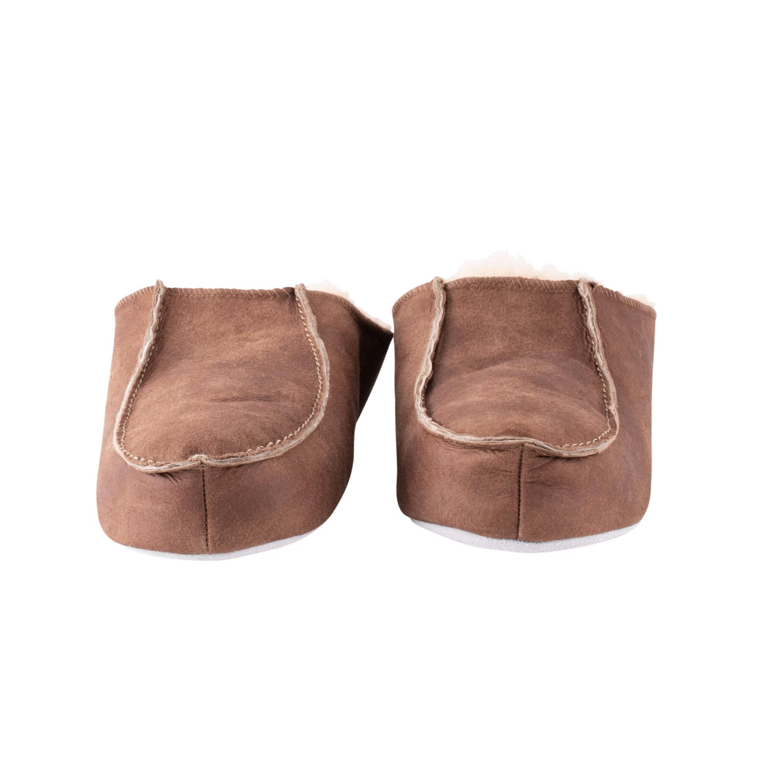 Shepherd - Birro - Herren Lammfell-Pantoffel mit Ledersohle - Braun (Antique Cognac) – Bild 3