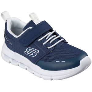 Skechers - Glide-Step Flow - Kinder Sneaker mit Klettverschluss - Dunkelblau/Weiß (Navy/White)