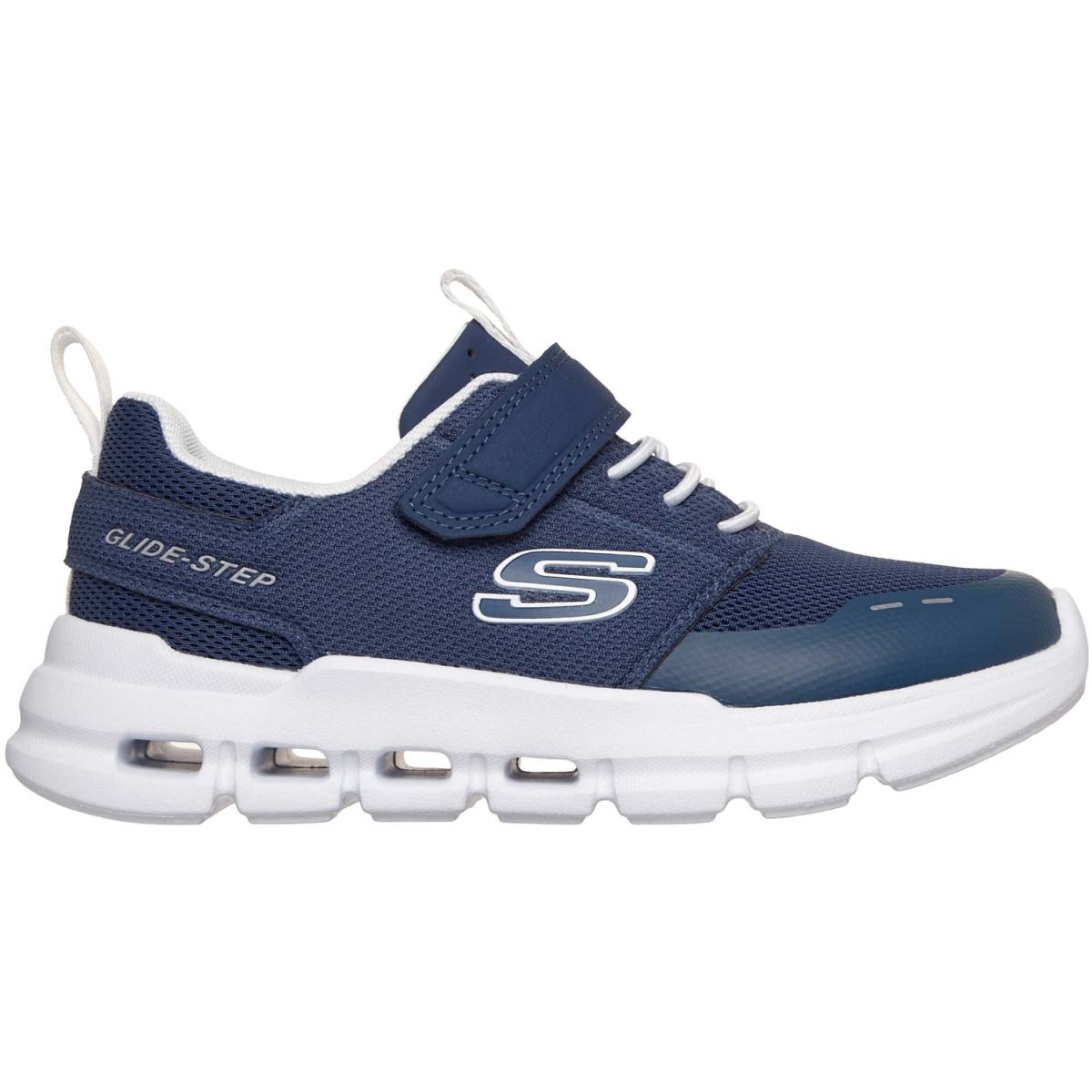 Skechers - Glide-Step Flow - Kinder Sneaker mit Klettverschluss - Dunkelblau/Weiß (Navy/White) – Bild 2