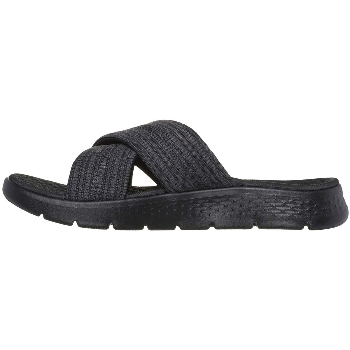 Skechers - Go Walk Flex Sandal - Impressed - Damen Cross Slide-Sandale - Schwarz (Black/Grey) – Bild 3