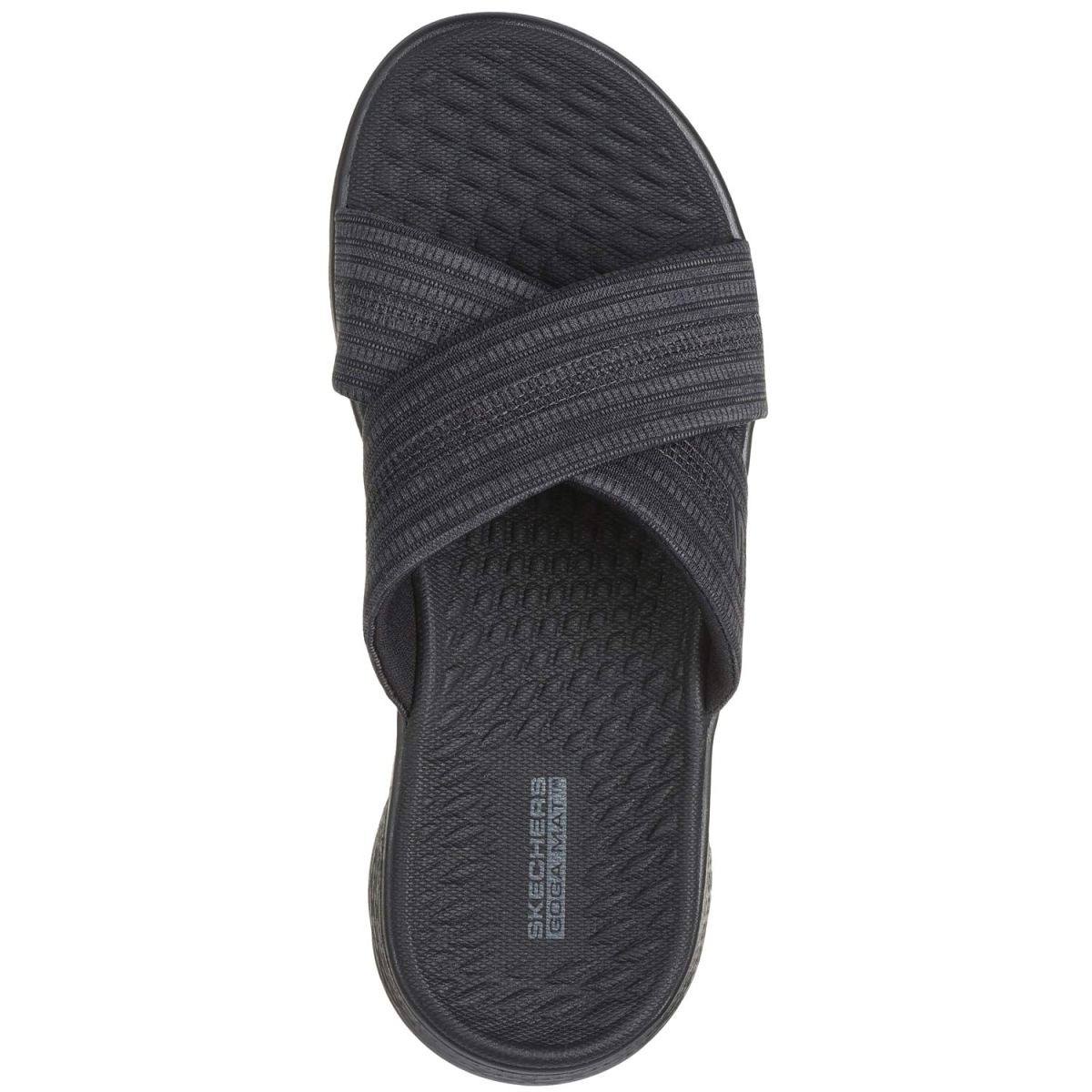 Skechers - Go Walk Flex Sandal - Impressed - Damen Cross Slide-Sandale - Schwarz (Black/Grey) – Bild 4