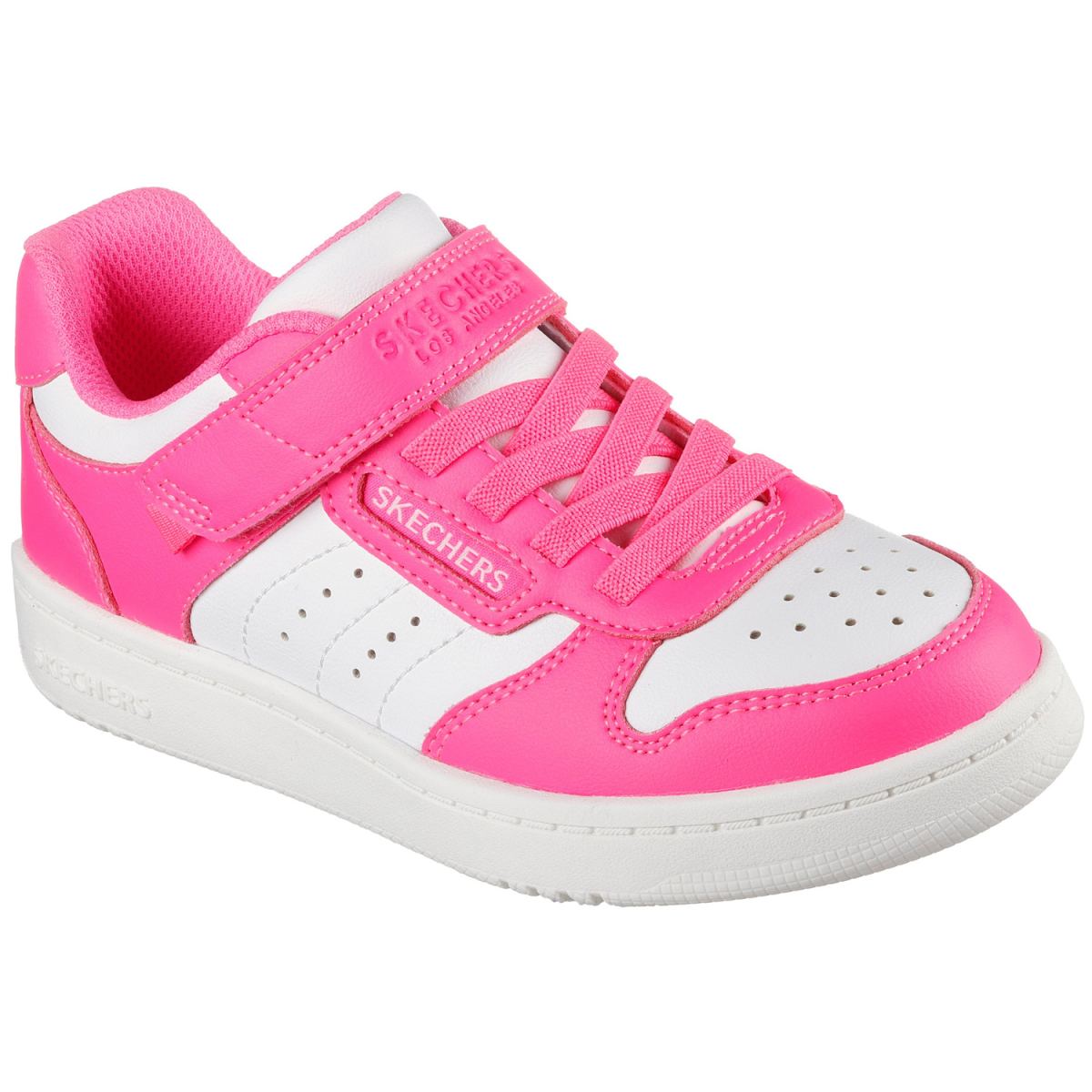 Skechers - Quick Street - Mädchen Fashion-Sneaker mit Klettverschluss - Pink/Weiß (Neon Pink/White)