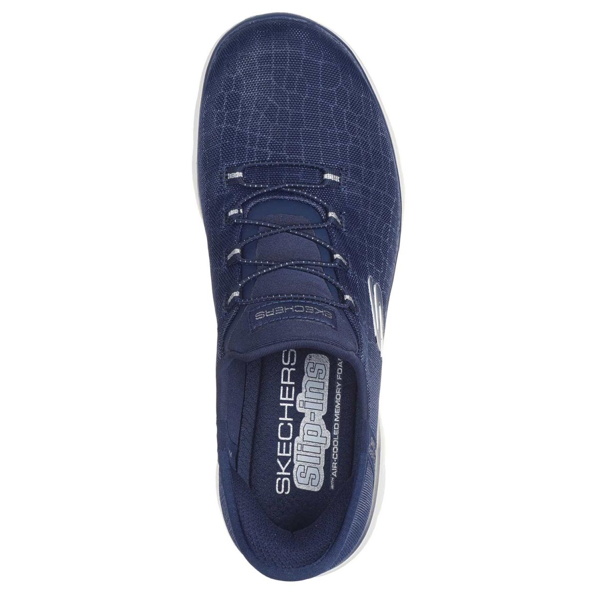 Skechers - Slip-ins Summits - Classy Night - Damen Komfort-Schlupfschuhe - Dunkelblau (Navy/Silver) – Bild 4