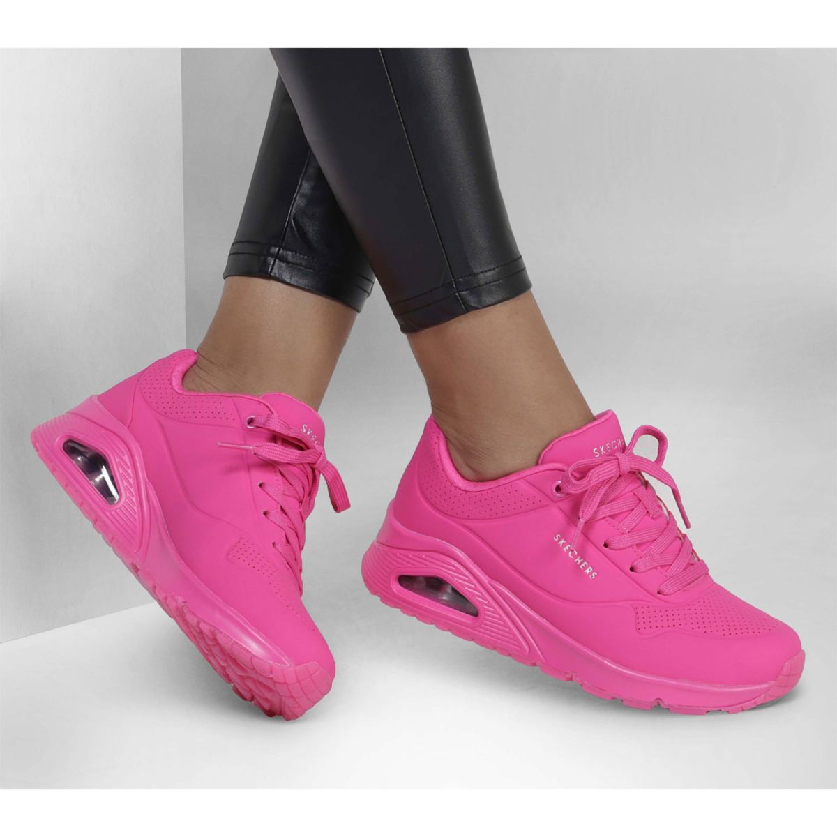 Skechers - Uno - Night Shades - Damen Fashion-Sneaker in Monochrom - Hot Pink – Bild 6