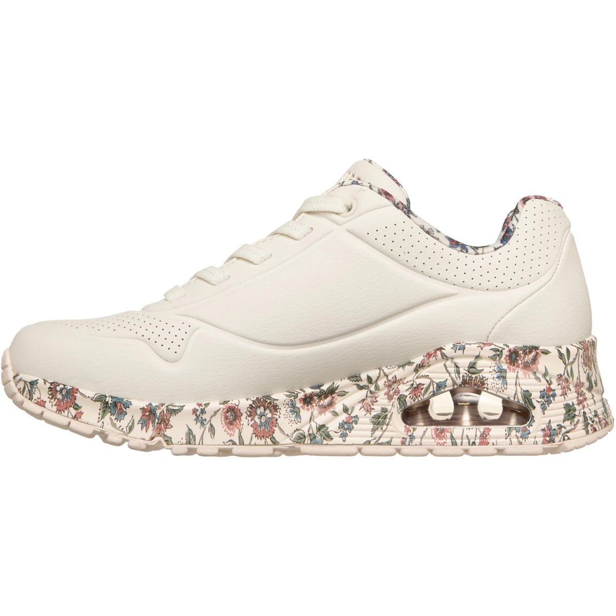 Skechers - Uno - Safari Time - Damen Fashion-Sneaker mit Blumenprint - Cremeweiß (White/Multi) – Bild 3