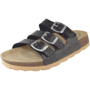 Superfit - Fussbettpantoffel - Mädchen Pantolette - schwarz kombi