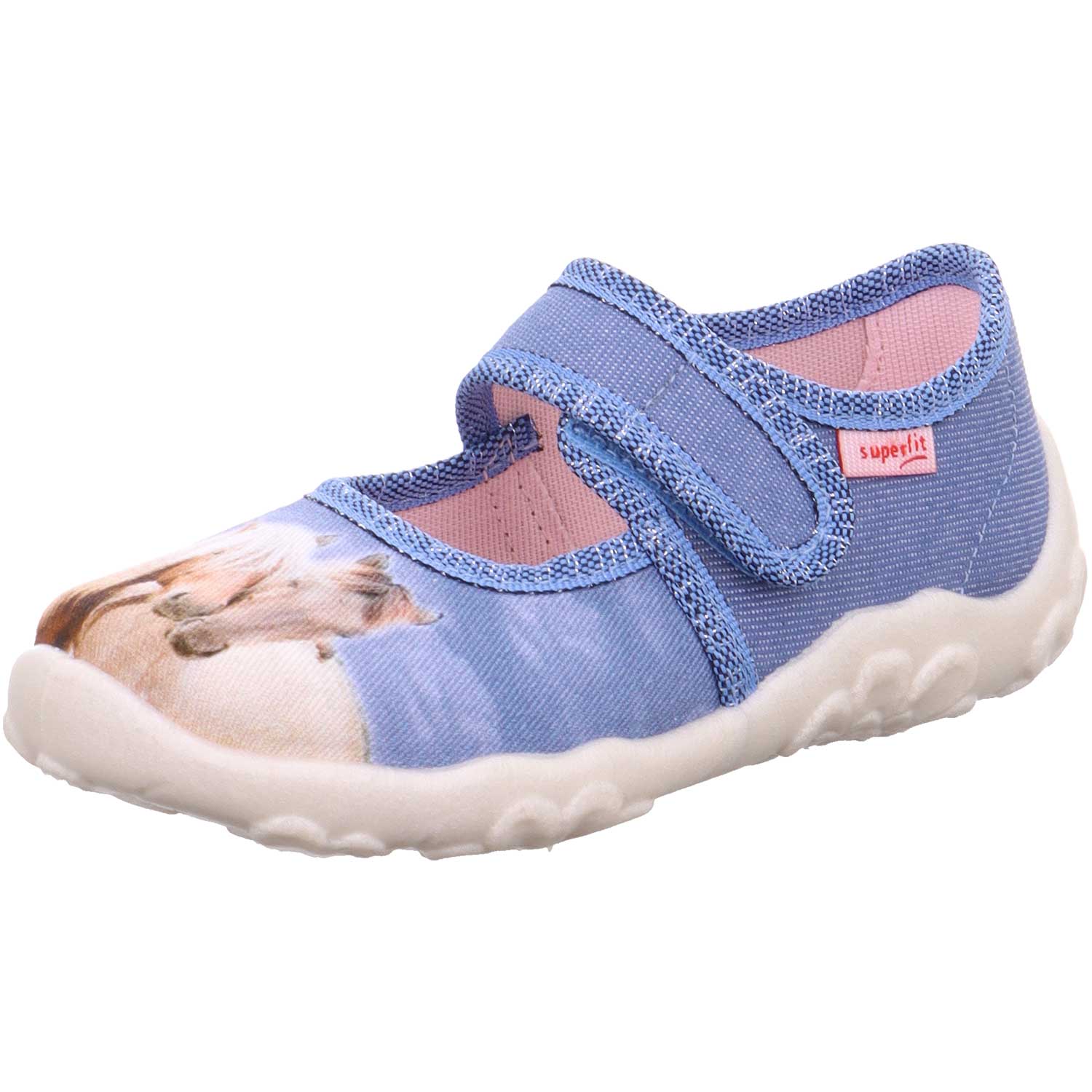 Superfit - Bonny - Mädchen Hausschuhe - Pferde (Blau/Mehrfarbig)