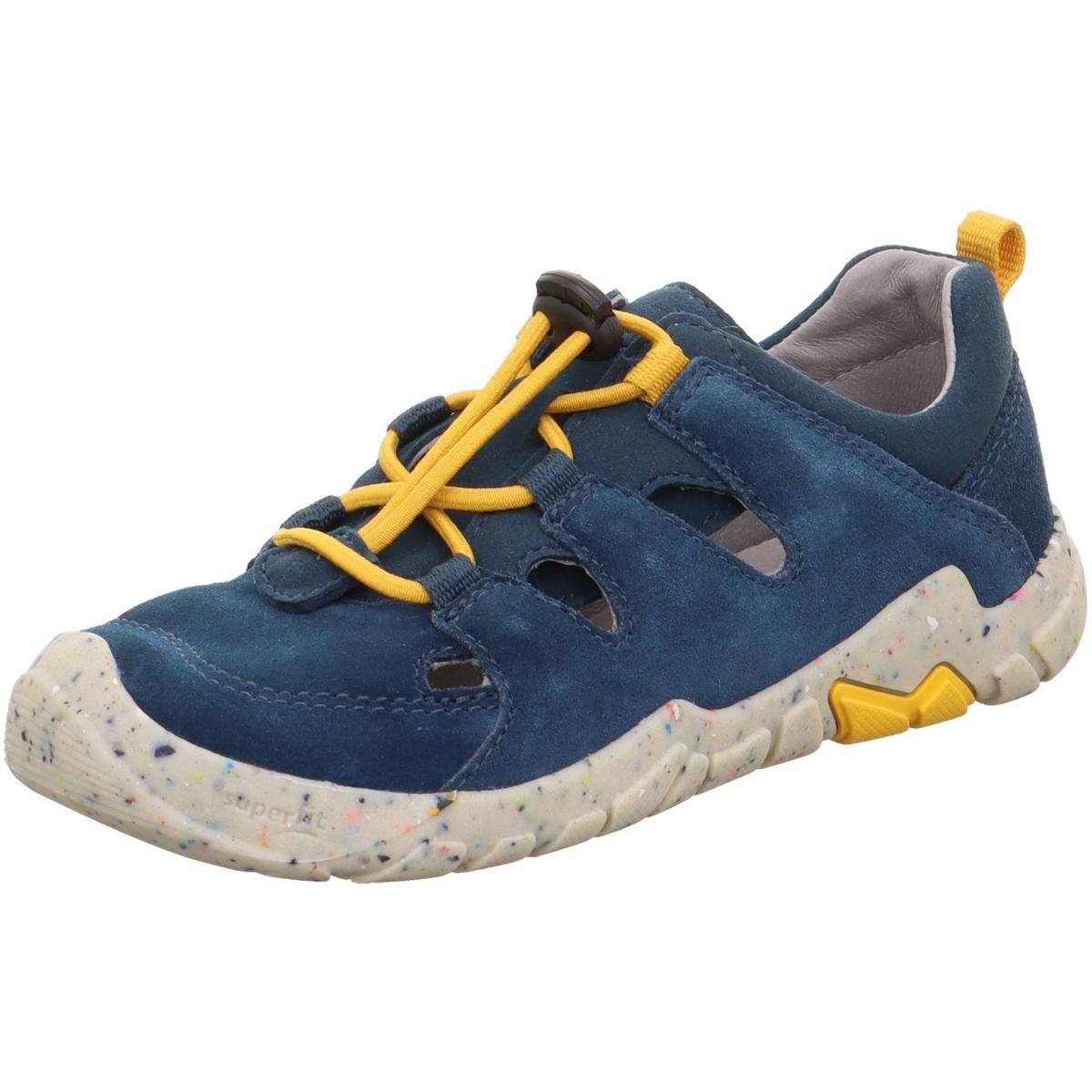 Superfit - Barefit Trace - Jungen Barfuß-Sandale aus Leder - Blau/Gelb