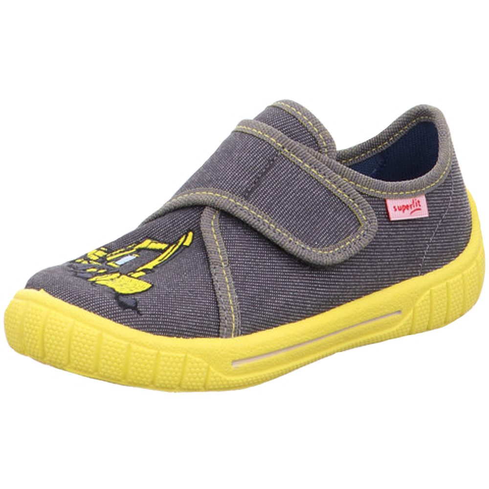 Superfit - Bill - Jungen Hausschuhe - Bagger (Grau/Gelb)